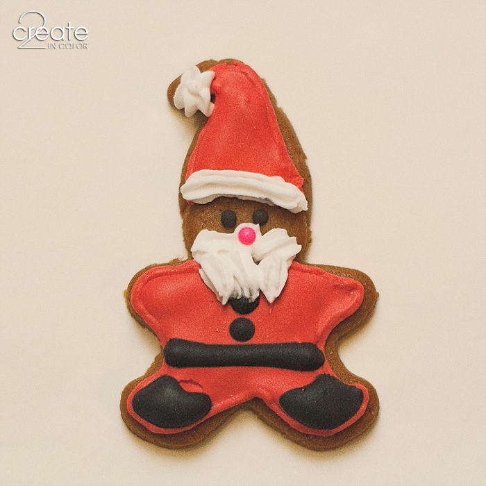 Gingerbread-Accent mini-Santa