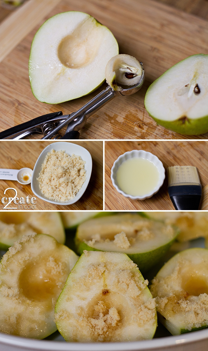 Roasted Vanilla Pears with Honey Whipped Mascarpone | 2Create in Color